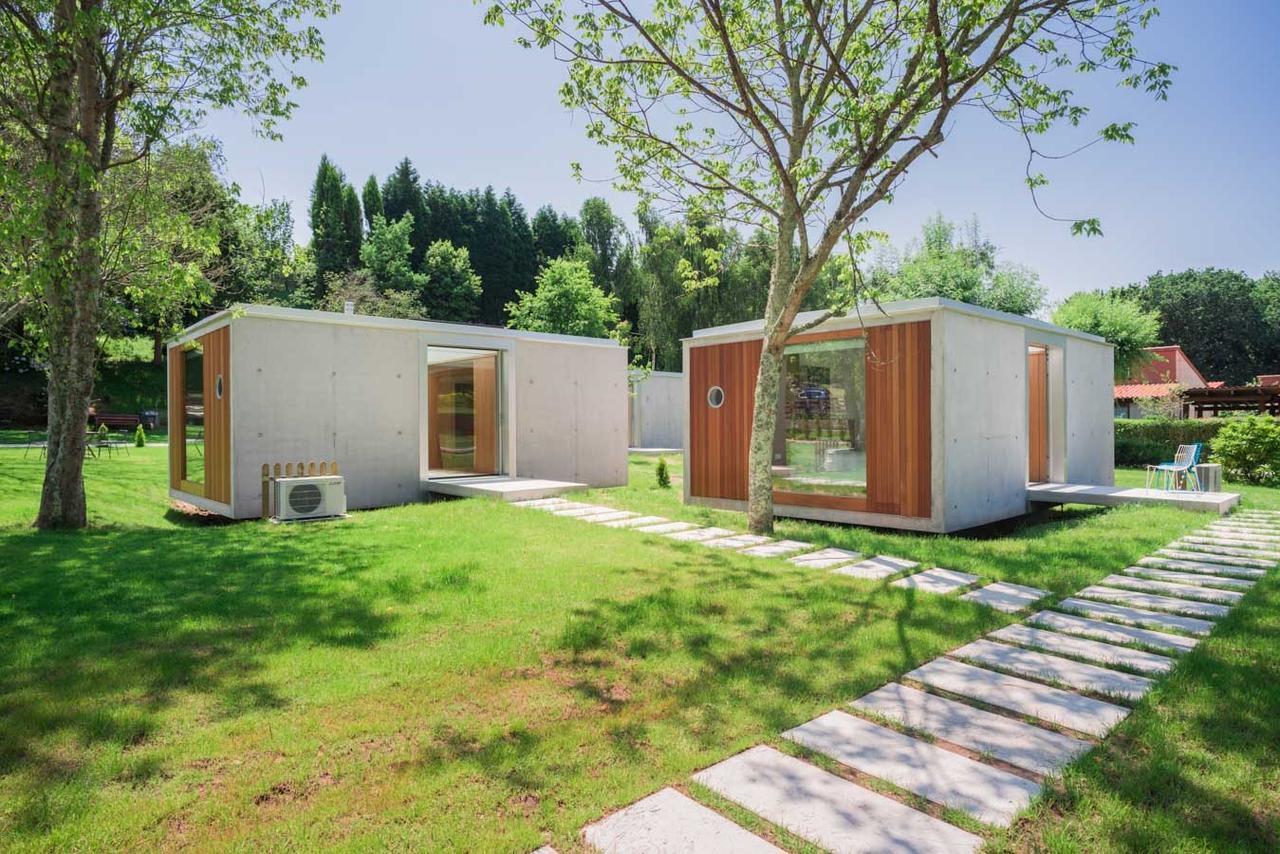 Bungalow Camping Los Manzanos Santa Cruz de Oleiros Bagian luar foto